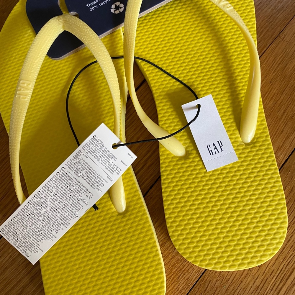 New Yellow Rubber Flip-Flops-phosphorus yellow